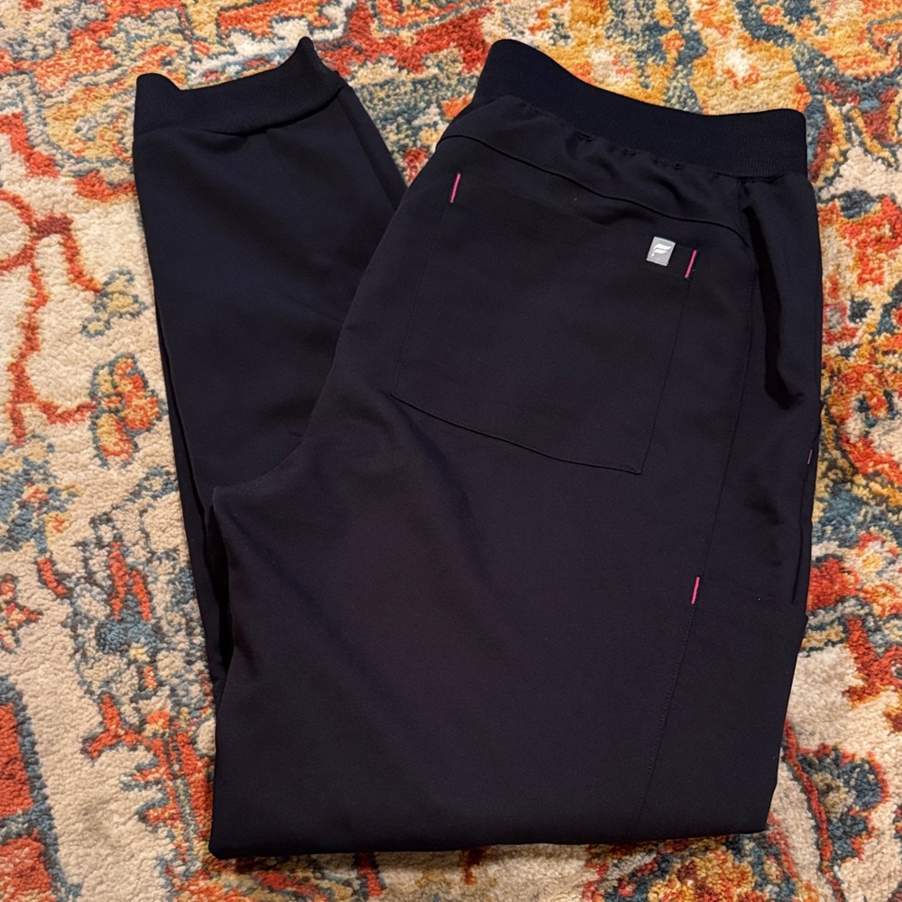 Fabletics Black Joggers with Pink Accents - Picture 2 of 4